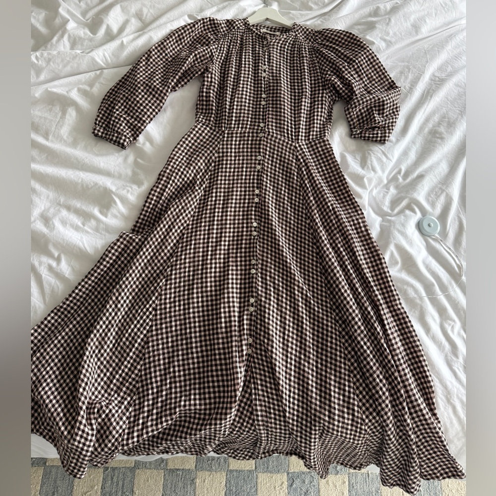 Doen Madelaine Brown Delphine Plaid Dress